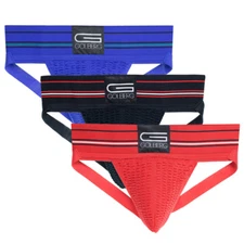 Athletic Supporter - Naturally Contoured Waistband - 3 Packs of Multiple Colors