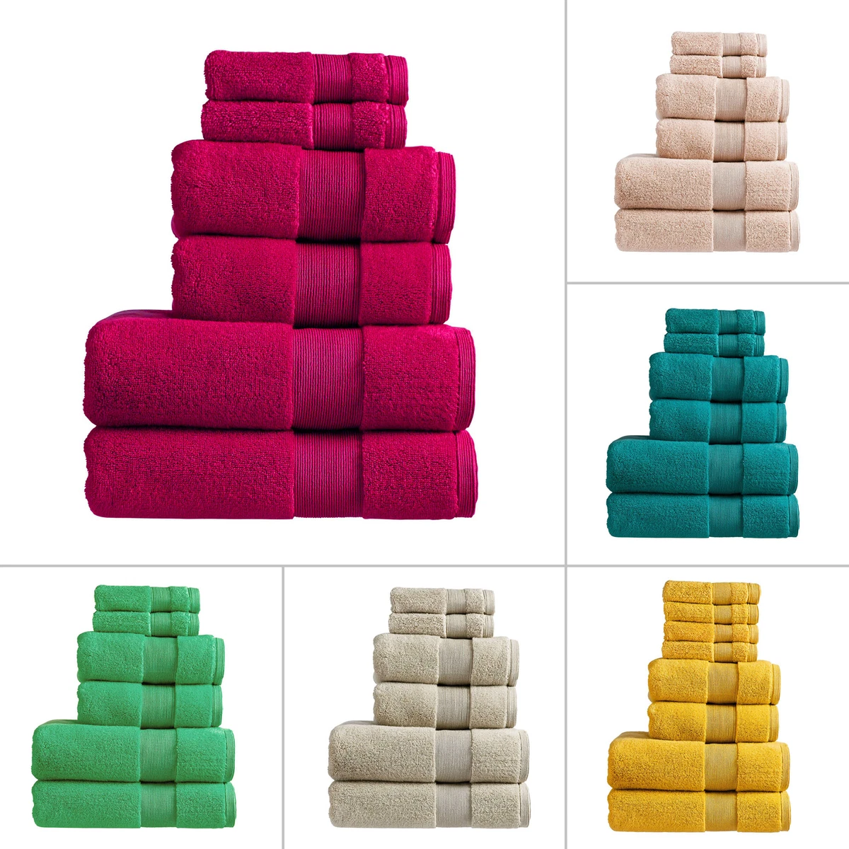 Christy Bath Hand Towels - Carnival Colours 100% Cotton 650 GSM Bathroom  Sheets