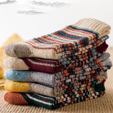5 Pairs Men Warm Thick Casual Sport Soft Crew Sock Wool Cashmere Socks Boot 7-11