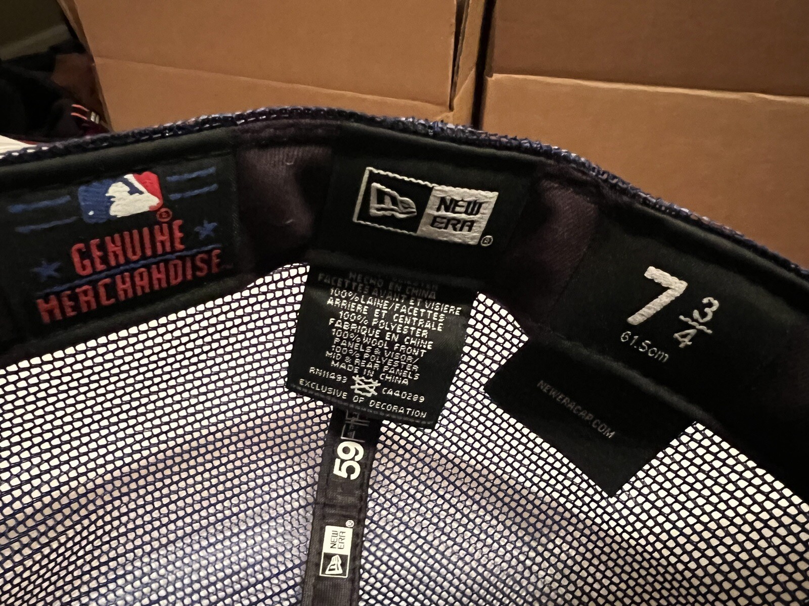 New Era MLB Los Angeles Dodgers Fitted Trucker Hat Size 7 3/4 Blue