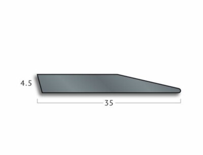 4,5 mm Federkantenleiste, abnehmende reduzierende Bodenbelagleiste, schwarz. 1 Meter