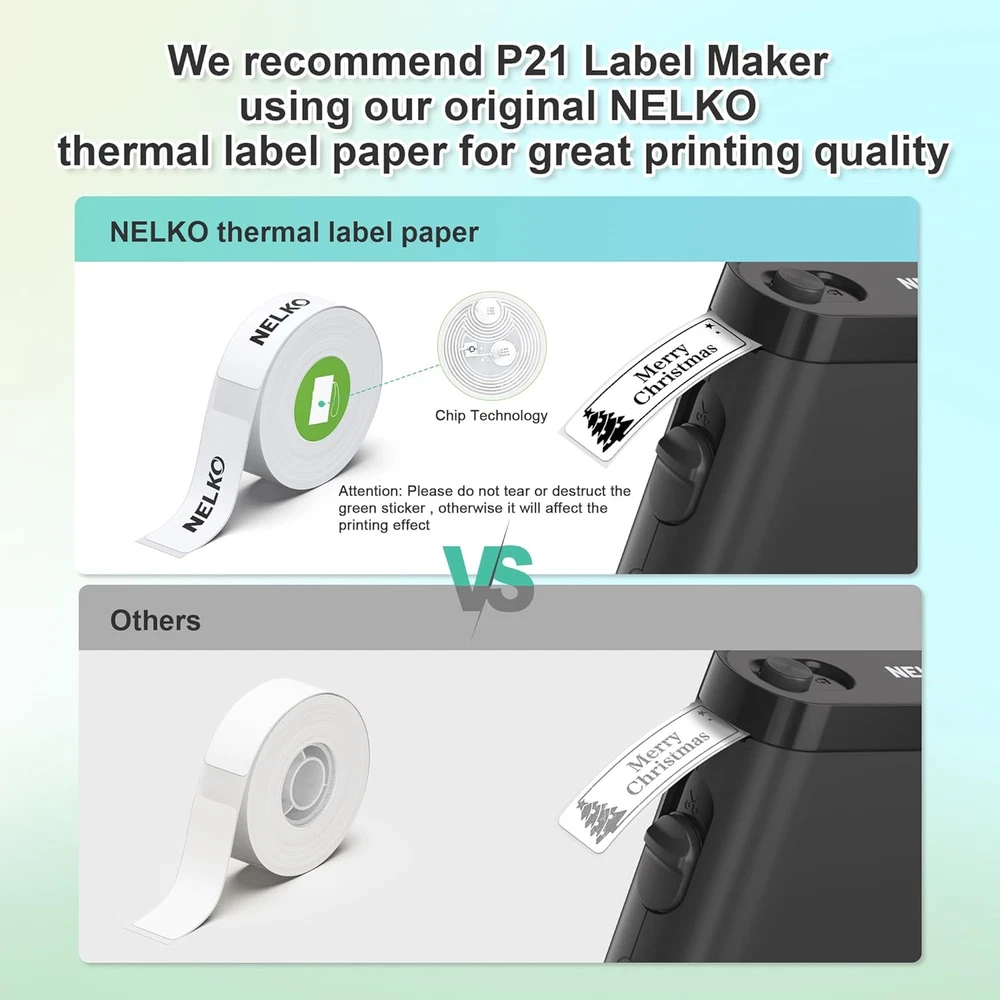 Bluetooth Label Maker P21 with Tape, Wireless Mini Portable Label Printer
