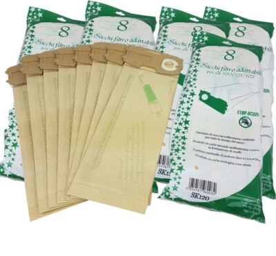 GECASA SRL 40 SACCHETTI FOLLETTO VK120 VK 121 122 CARTA ADATTABILI SACCHI PER VORWERK