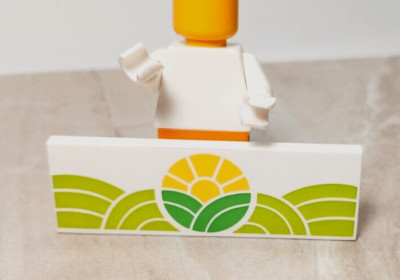 New LEGO Sunshine Rolling Hills Printed 2x6 Smooth Tile Wall Painting Farming
