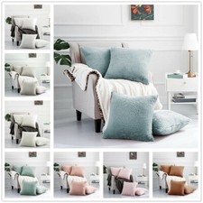 Set of 4 Decorative Throw Pillow Covers Luxury Soft Faux Rabbit Fur Cushion Case
