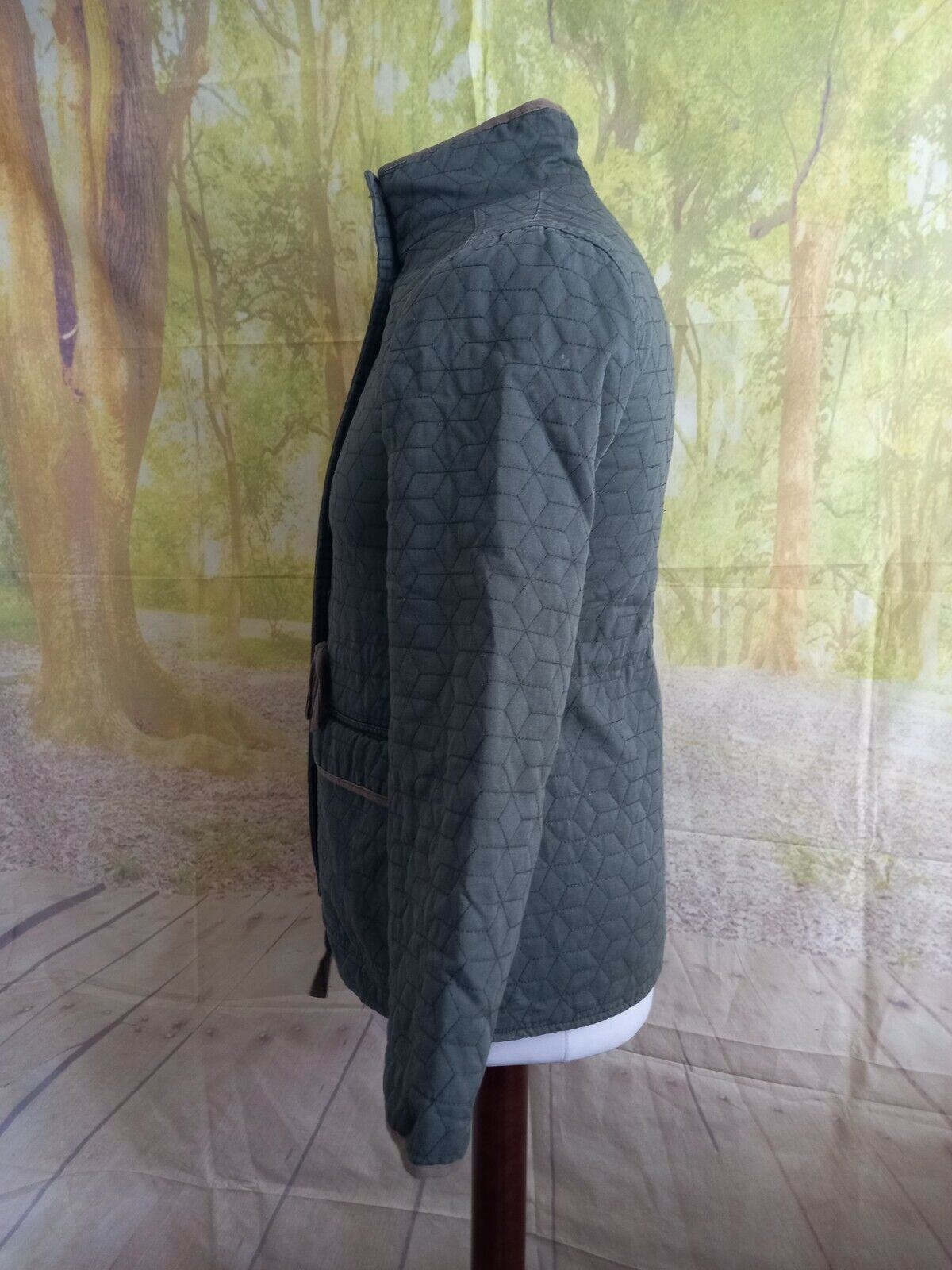 White Stuff green cube pattern 100% cotton Jacket… - image 4