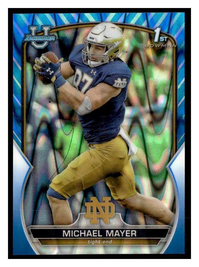2022 Bowman University Chrome #41 Michael Mayer Blue RayWave Refractor #/199