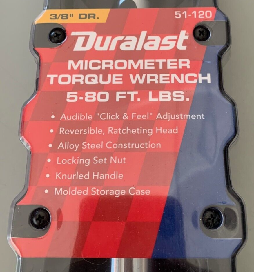 DURALAST MICROMETER TORQUE WRENCH 580 FT 3/8 DR 51120 NEW eBay