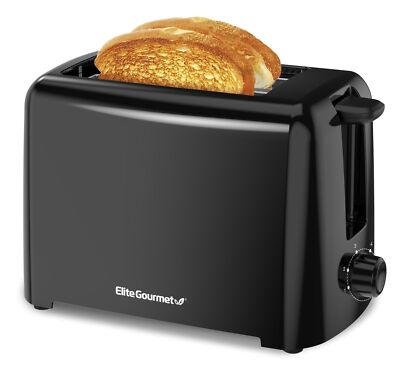 ECT1027B Cool Touch Toaster with 6 Temperature Settings & Extra, 2 Slices, Black