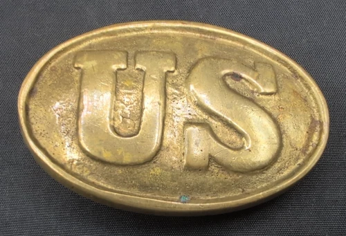 Civil War US Army enlisted oval belt buckle with prong