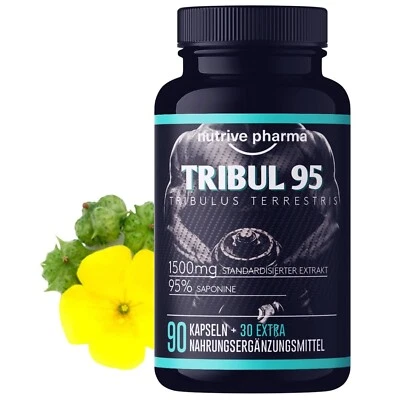 NUTRIVE PHARMA Tribul95 Tribulus Terrestris hochdosierte 120 Kapseln, 95% Saponine, Pflanzlich