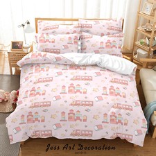 3D Baby Toy Pattern Kids Pink Quilt Cover Set Duvet Cover Bedding Pillowcases