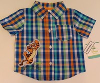 Disney Infant Baby Boy 3-6 Months Plaid Tigger Button Up Shirt Top Disney Infant Baby Boy 3-6 Months Plaid Tigger Button Up Shirt Top