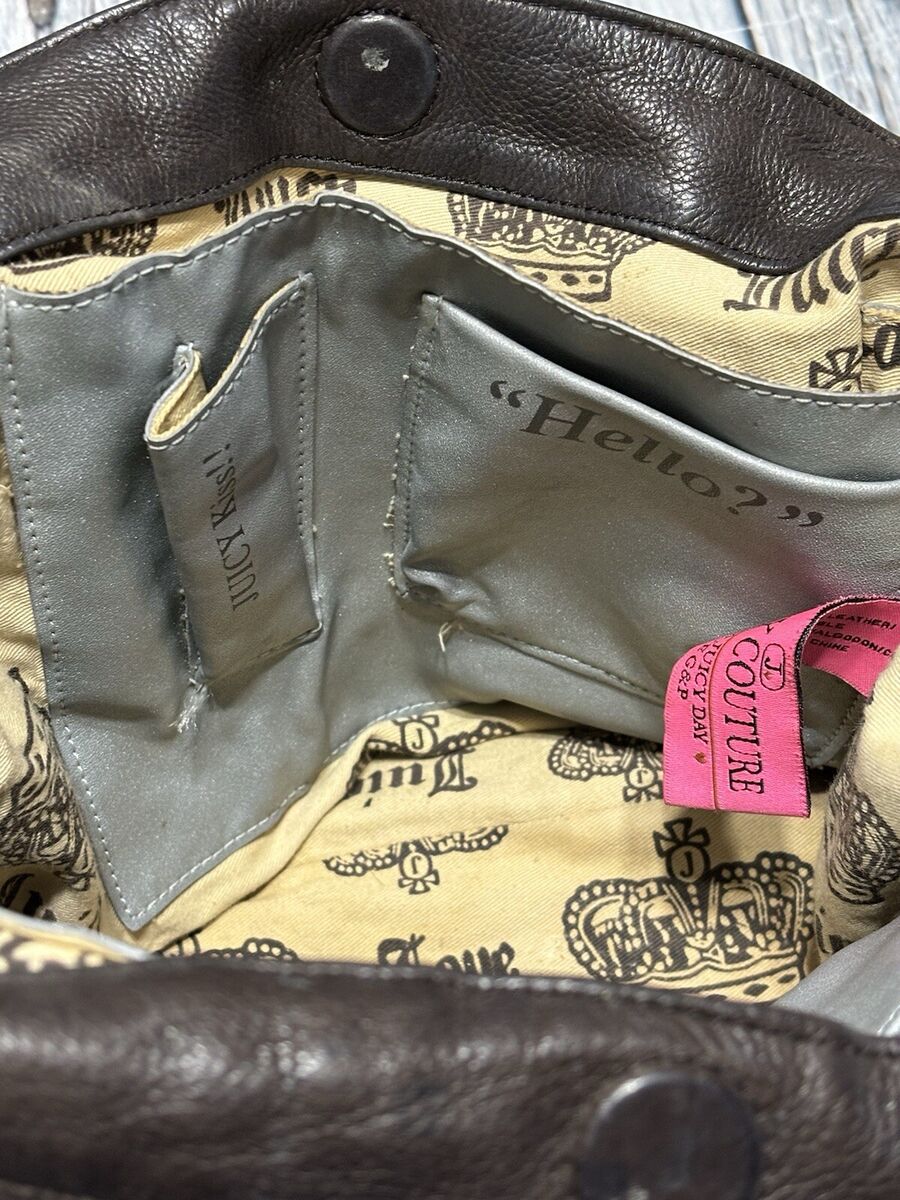 Y2K VTG Juicy Couture Lock Key Designer Satchel Bag Brown Y2K VTG Juicy Couture Lock Key Designer Satchel Bag Brown