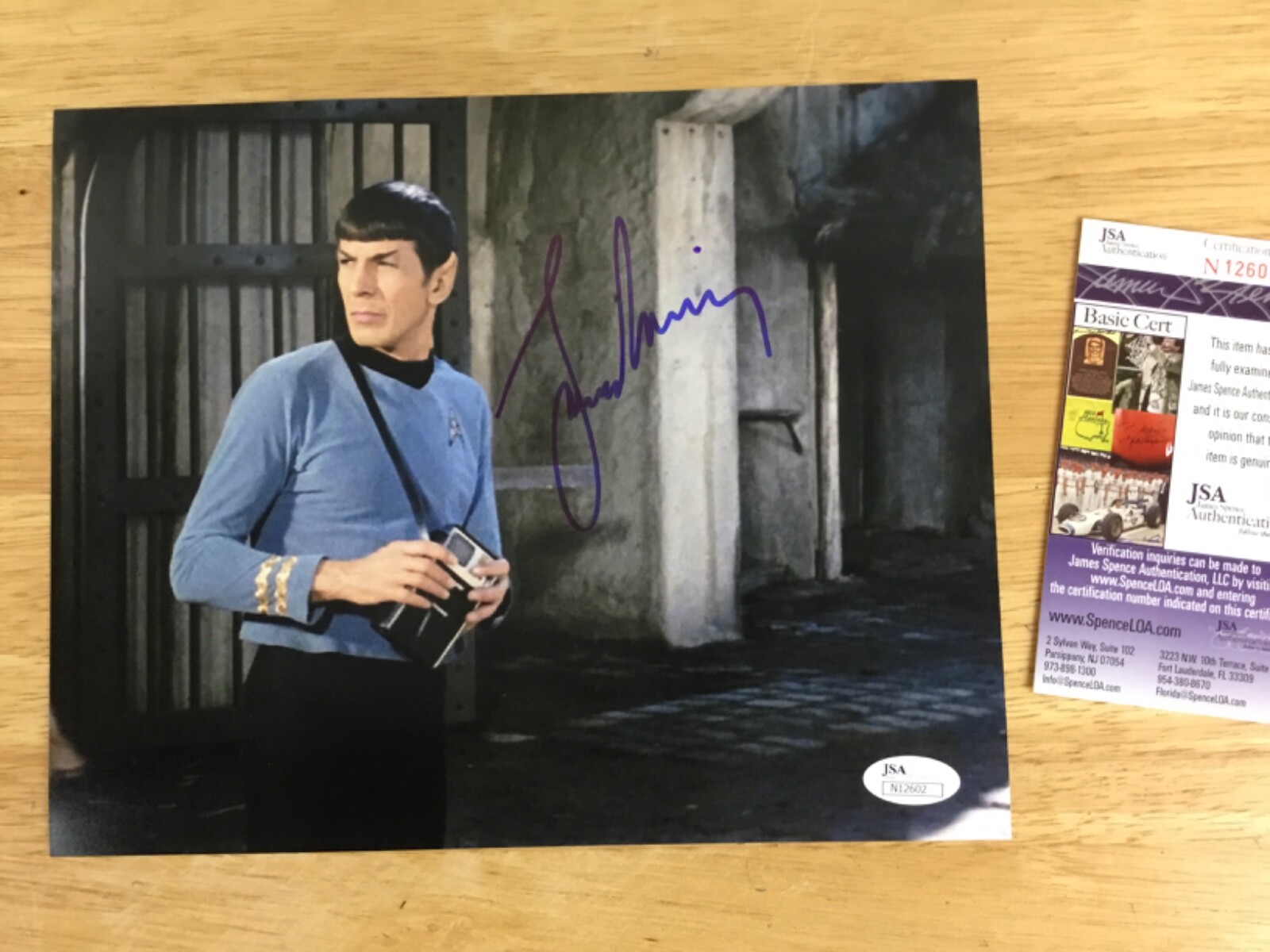 Leonard Nimoy Autographed Memorabilia Signed Photo, Jersey