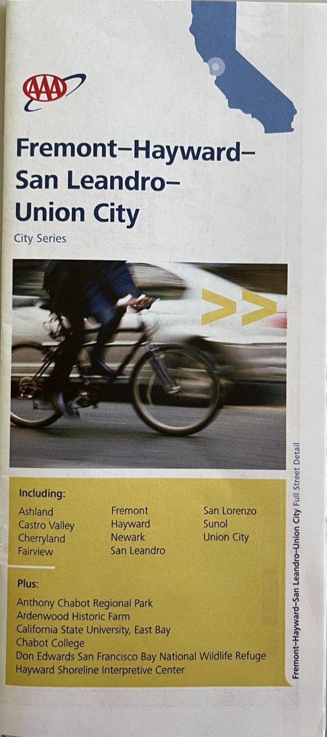 New AAA FREMONT/HAYWARD/SAN LEANDRO/UNION CITY CALIFORNIA ROAD MAP