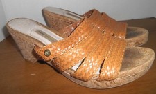 Dana Buchman Billy Brown Wedge Platform Sandals, 9 1/2 M/B Heels Cork