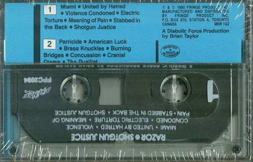 RAZOR Shotgun Justice Tape Orig Canadian Metal Rare Sealed 1990 - Picture 2 of 3