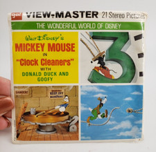 View Master Gaf B551 Walt Disney Mickey Mouse Clock Cleaner Vintage Slide SEALED