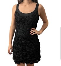 Laundry by Design 3D Floral Black Mini Dress, Sleveless, LBD, Size 6
