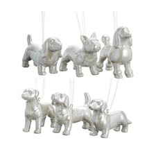 Dog Lover Ornaments Set of 6 Cream