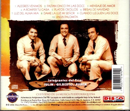 TRIO LOS CACIQUES - "FELICIDADES EN NAVIDAD"- CD - Picture 2 of 2