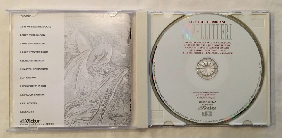 Impellitteri - Eye Of The Hurricane (Japan CD w/OBI) VICP-60167 Rob Rock Vocals Foto 3 de 4