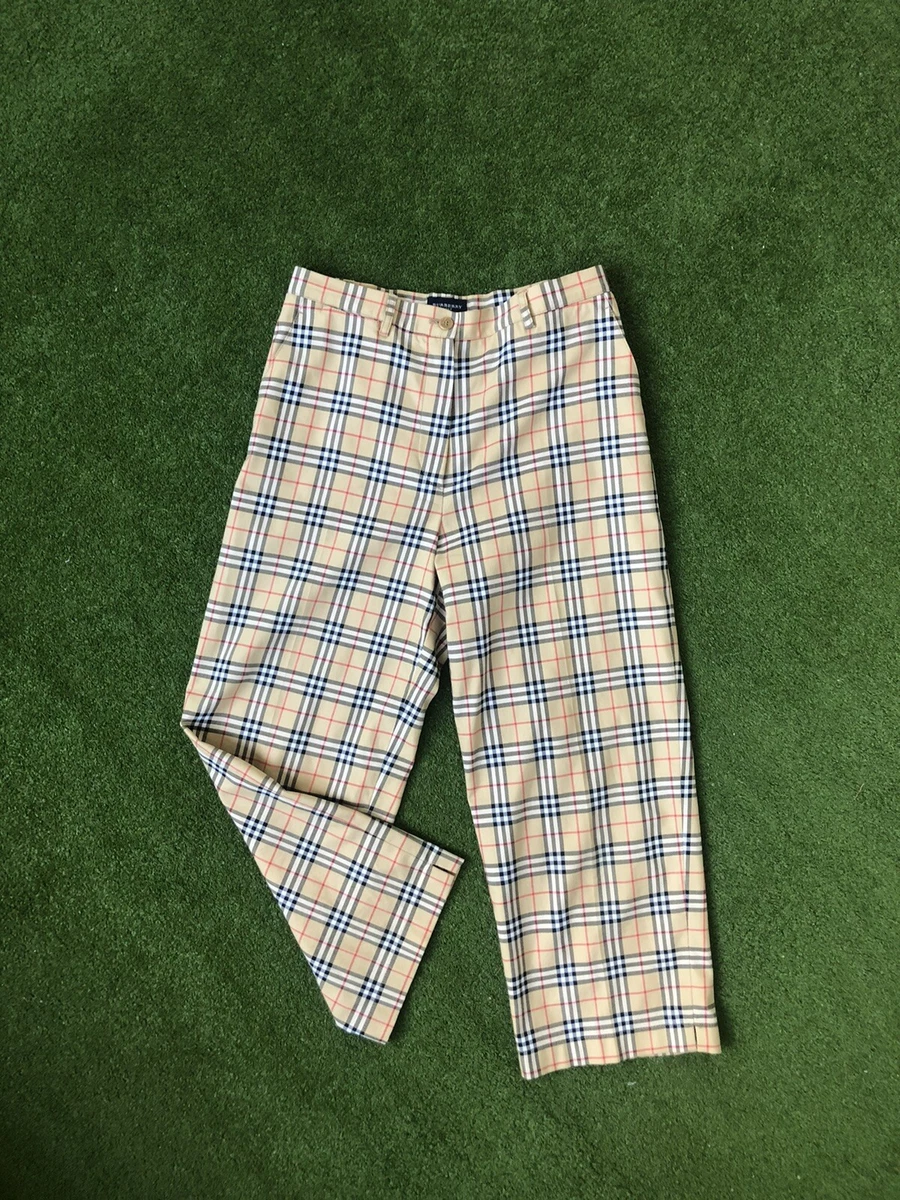 Burberry golf pants classic tan nova check flat front cropped US 4 UK 8
