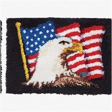 Colorful Creations: Flag Throw Carpet Embroidery Kit - DIY Latch Hook Rug with P