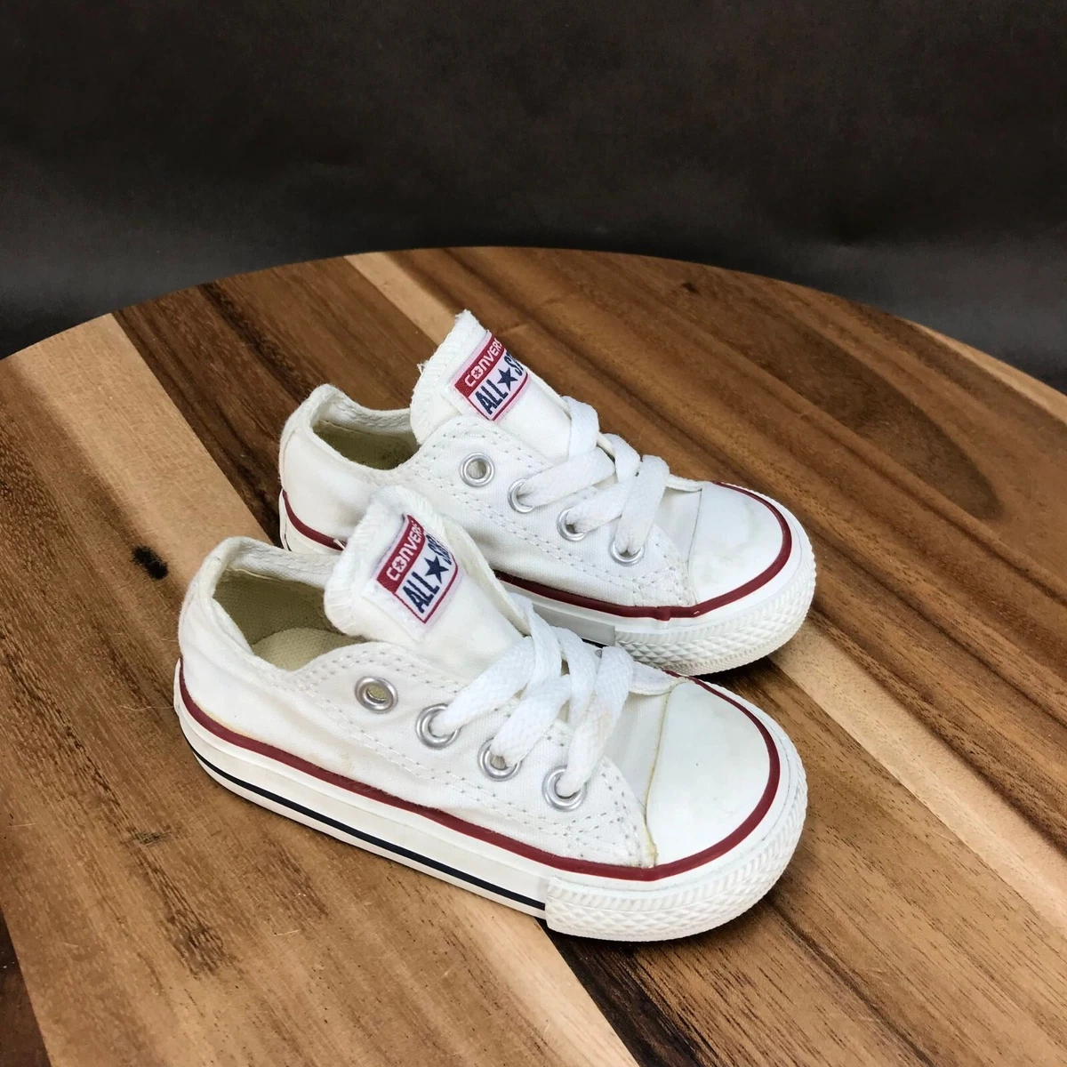 Udløbet Fristelse velfærd Converse Chuck Taylor All Star White Canvas Skate Shoes Sneakers Baby Size 5  | eBay