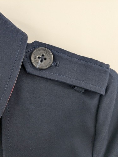 Tommy Hilfiger Trench Coat Wome Size XXS Button Up Belted City Preppy Minimalist - Picture 10 of 16