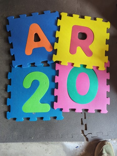 Puzzle Floor Rug Children Letters and Numbers 30 Pieces 30x30 cm