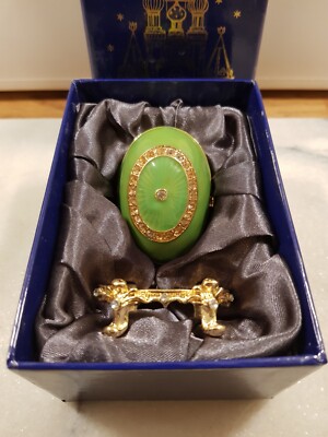 Atlas Faberge Ei Schmuckschatulle ''Gletschersee'' mit Zertifikat verpackt sehr guter Zustand