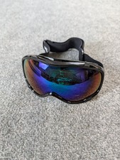 Snowledge Ski Goggles Snowboard Mirrored Spherical Lens Black Frame Anti-Fog