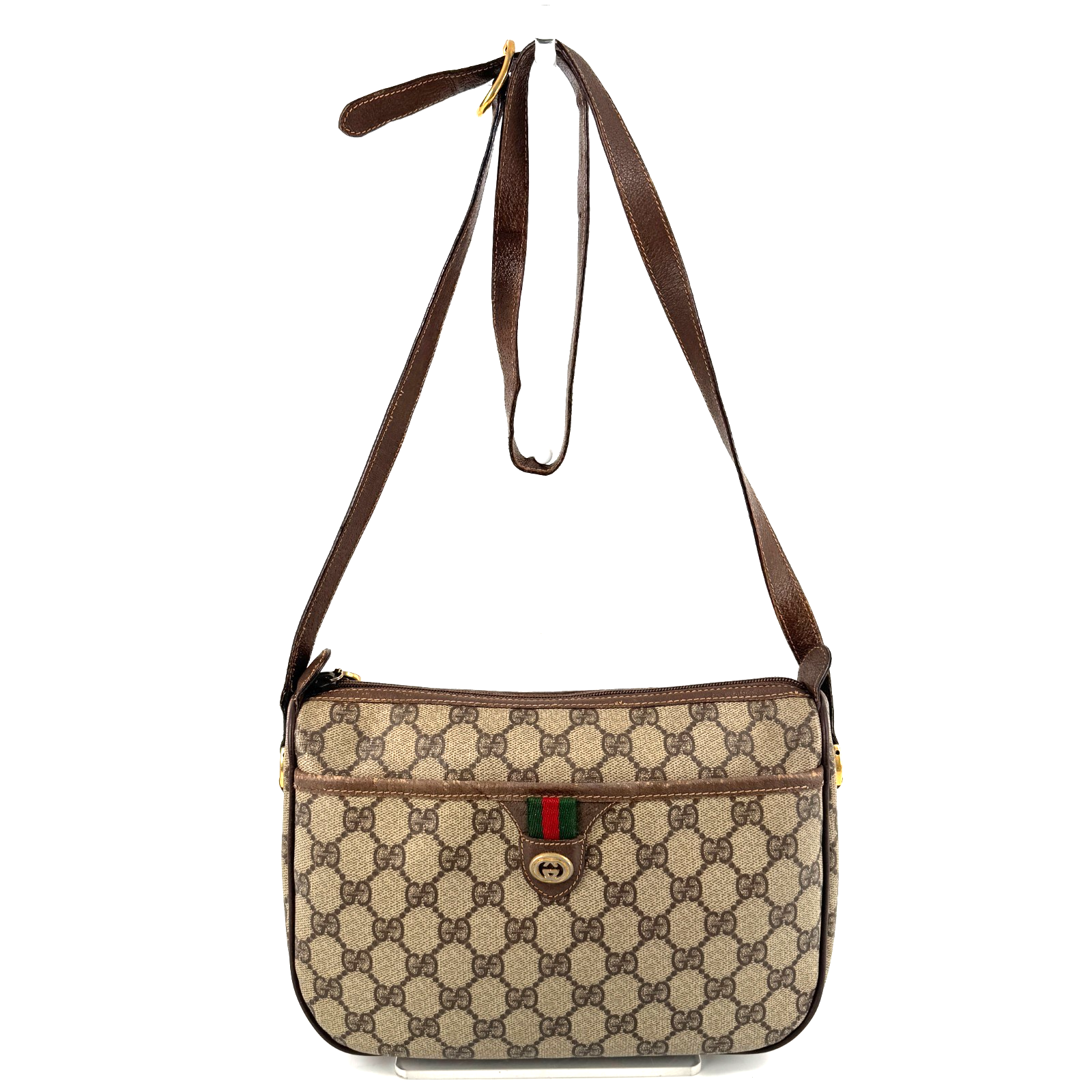 Vintage GUCCI Sherry Line GG PVC Crossbody Shoulder Bag Authentic Japan
