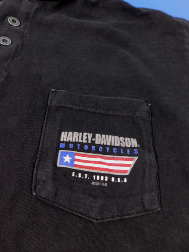 Vtg Harley-Davidson Henley Pocket T-Shirt Men's XL Daytona Florida Made in USA - Picture 3 of 7