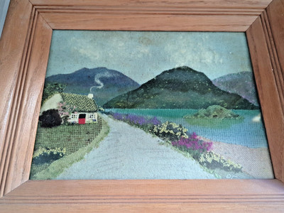 Evelyn Field 3D Textile Art Irish Tweed Scene Dublin Ireland 15 1/2'' x 12 1/2''
