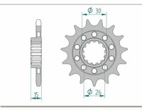Afam FR Kettenrad Ritzel 525 Stahl ST 166800, 16 , 1074412002