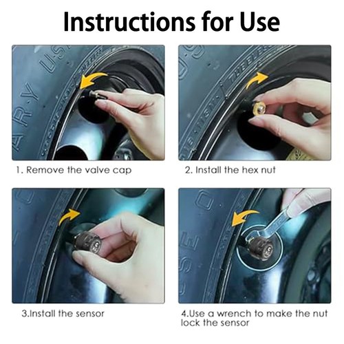 Anti-theft Nuts Car Safety Monitoring TPMS With Sensors Adjustable Sensor System - Picture 7 of 9