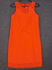 NEW J. Crew Sleeveless Laser Cut Floral Shift Dress Women’s Sz 2 Orange (B#13)