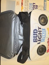 12” White Bluetooth Cooler Speaker With Powerful Sound And Drink Storage.