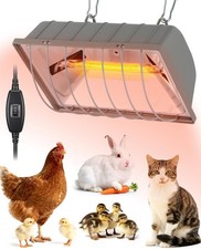 250W Chicken Coop Heater with 2PCS Heat Lamp, Brooder Heater for 30 Chicks or Du