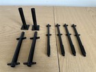Vintage LEGO Pirate Ship 2x Black Boat Mast complete & 2x Mast Top Section