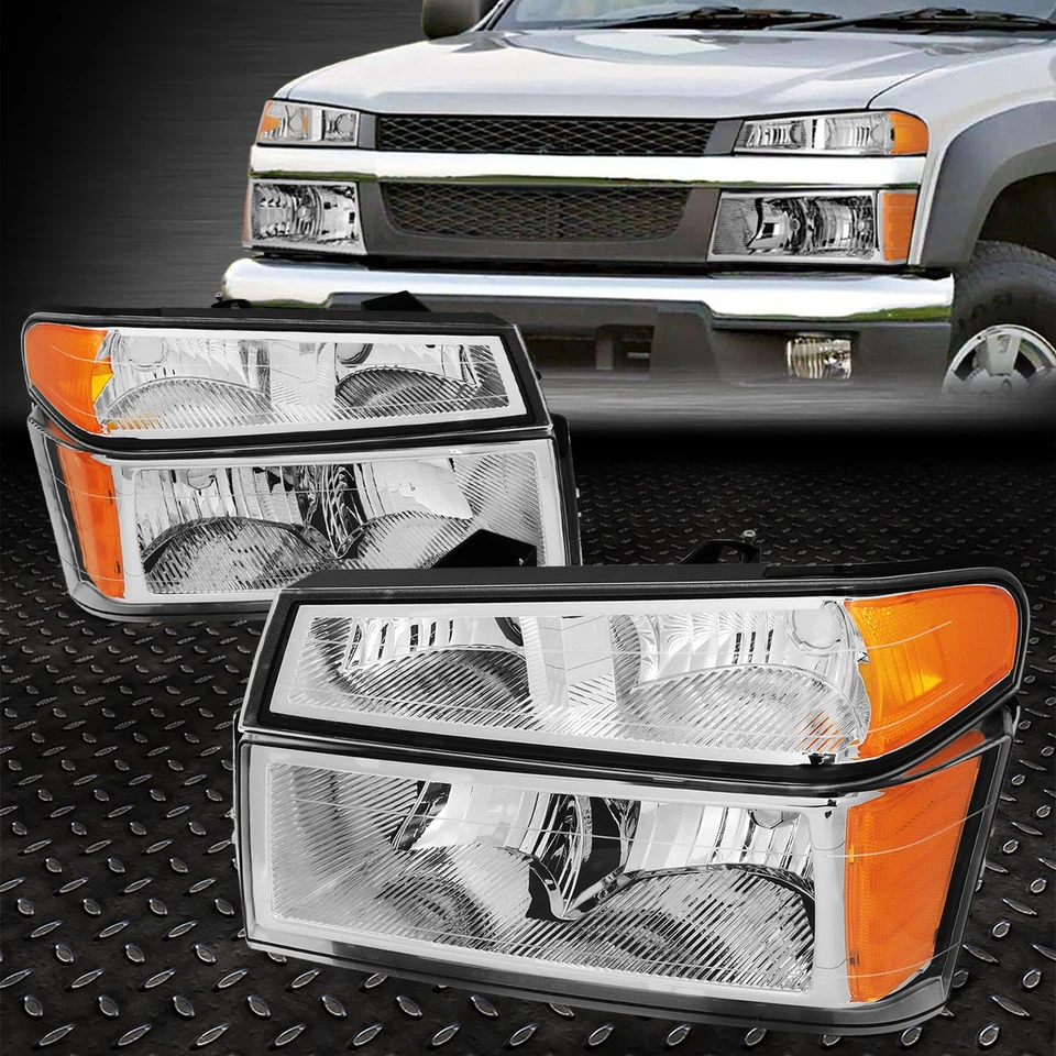 FAROL CARCAÇA CROMADA + PÁRA-CHOQUES + CANTO + LUZ DE NEBLINA PARA 04-12 CHEVY COLORADO/CANYON - Imagem 2 de 4