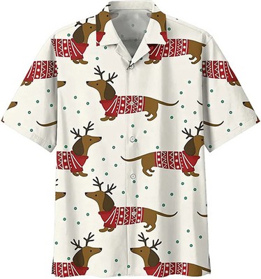 Dachshund Dog Hawaiian Shirt Casual Aloha Beach Shirt
