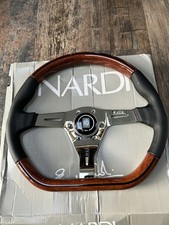 Nardi ND Torino Wooden Retro Style Flat Bottom Steering Wheel & Cover 350mm
