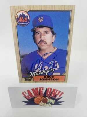 1987 Topps Baseball Davey Johnson #543 Signed COA New York Mets BUF