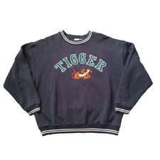 Vtg The Disney Store Tigger Sweatshirt Mens M Blue Embroidered Logo Pullover 90s