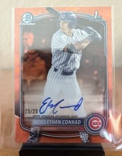 Ethan Conrad 2025 Bowman Draft Sapphire Orange Auto 25/25