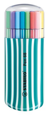 Premium Felt Tip Pen - STABILO Pen 68 - Zebrui - Assorted Colours 20pc Zebrui Bo